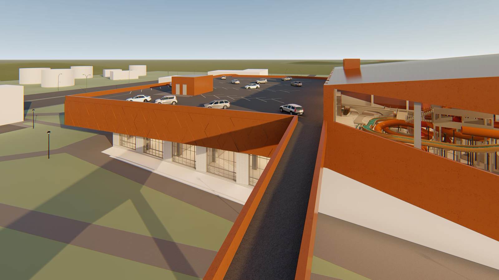 Проект здания аквапарка в Смоленске по ул. Кашена