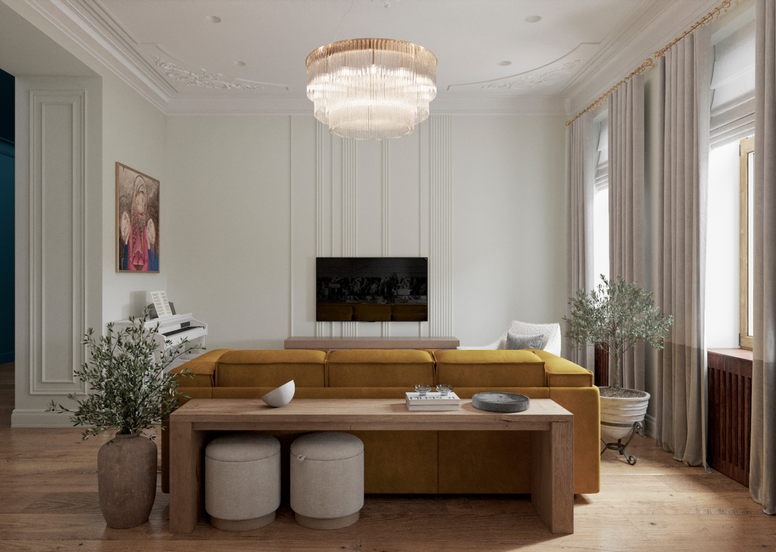 Проект в старом фонде в центре СПб. Ретро и винтаж.