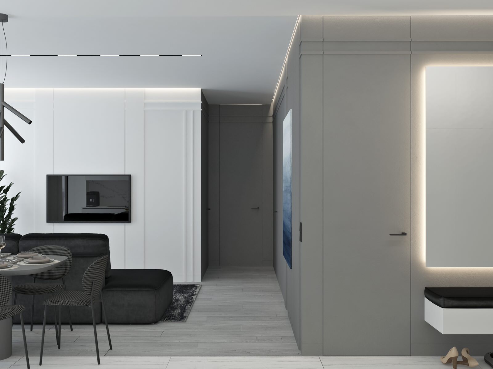 Обложка проекта: 2-х комнатная квартира в современном стиле для молодой семьи