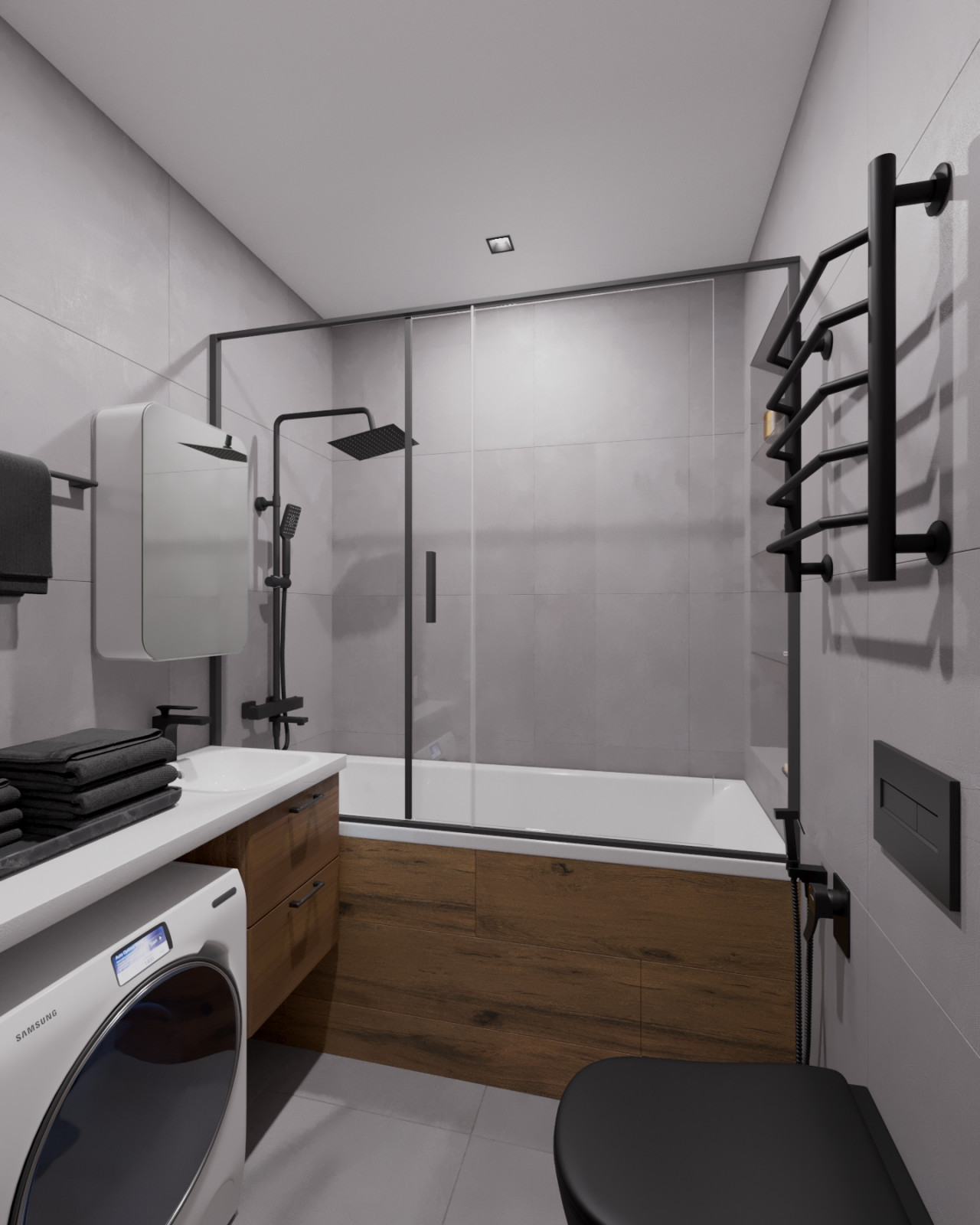 Современный функциональный интерьер 1 комнатной квартиры.