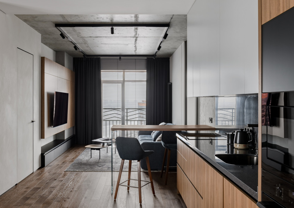 Брутальная трехкомнатная квартира 90 кв.м. с видом на реку