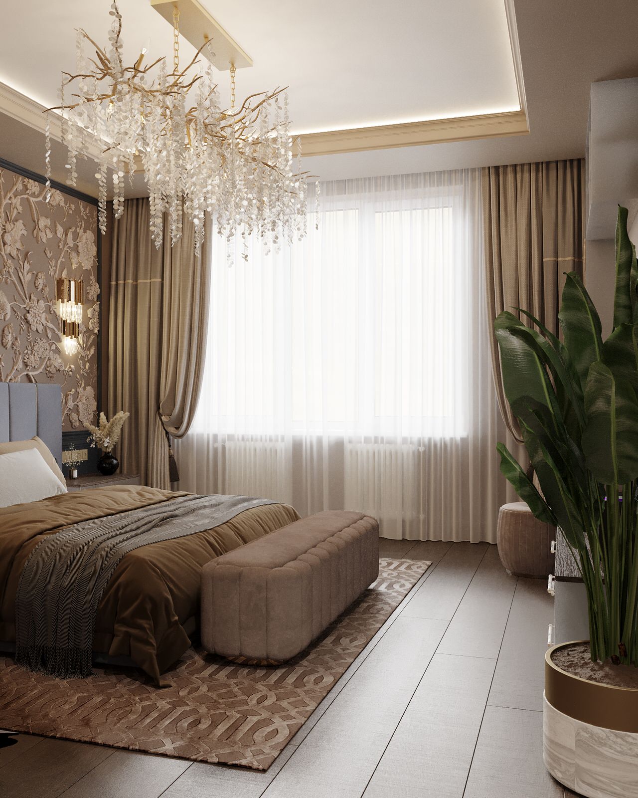 Современная четырехкомнатная квартира площадью 170 м²