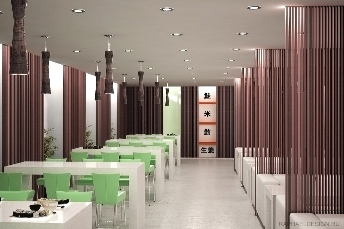 Дизайн интерьера суши бара