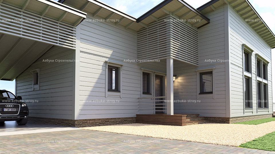 Одноэтажный дом в скандинавском стиле