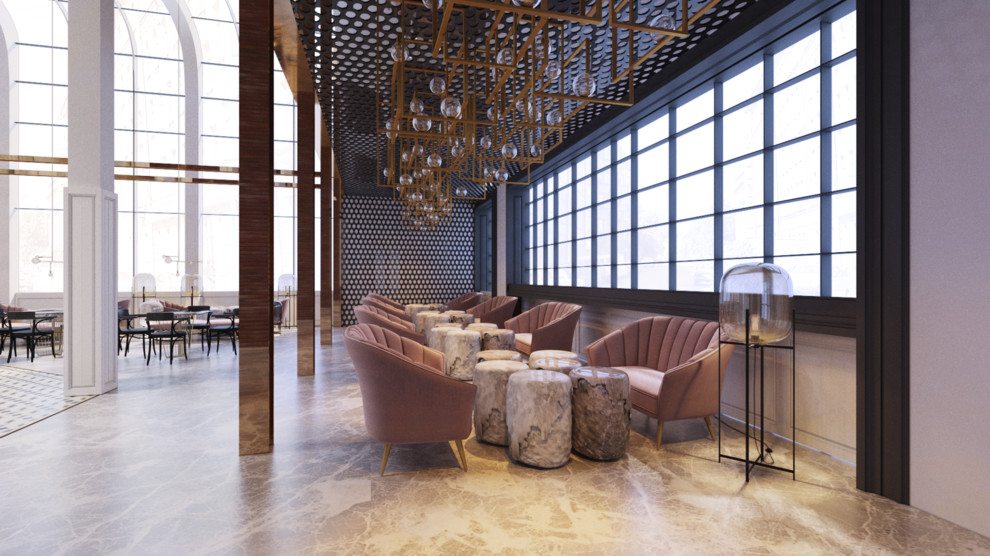 Дизайн-проект интерьера ресторана"Винный клуб с энотекой"