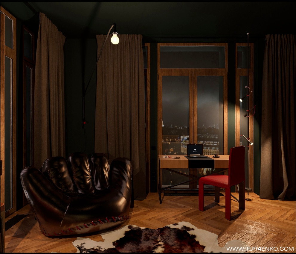 Брутальная квартира для холостяка 119 м2 в ЖК "Клубный дом на Сретенке"