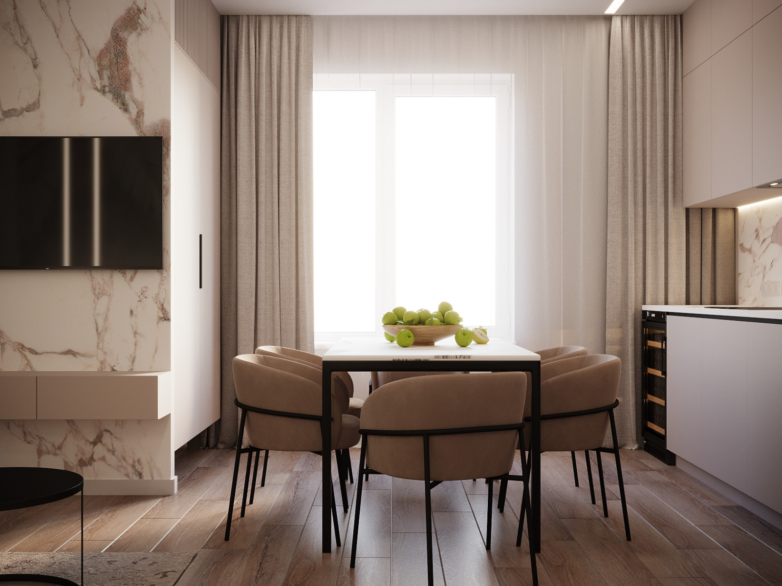 Интерьер трехкомнатной квартиры в стиле Неоклассика