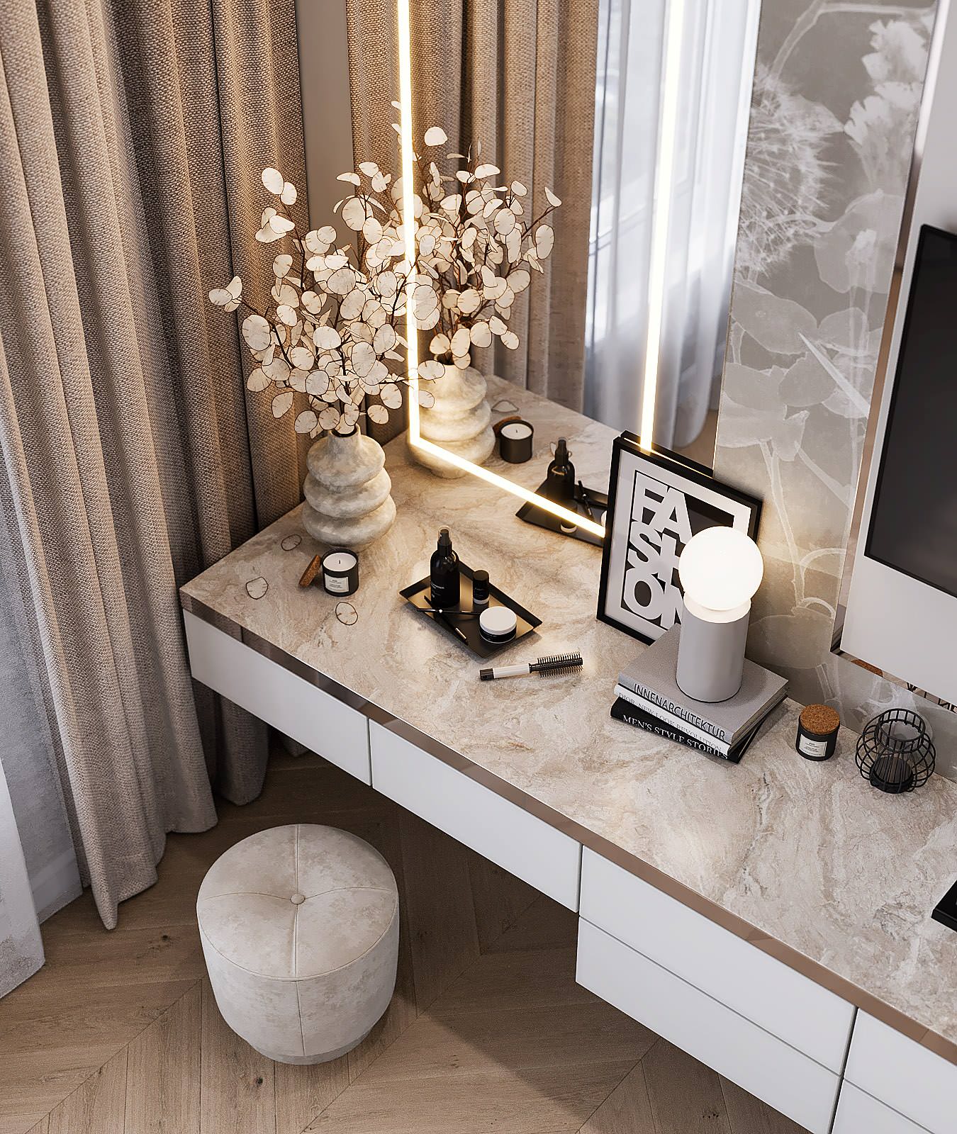 Проект интерьера частного дома, г. Ростов-на-Дону, площадью 120 кв.м.