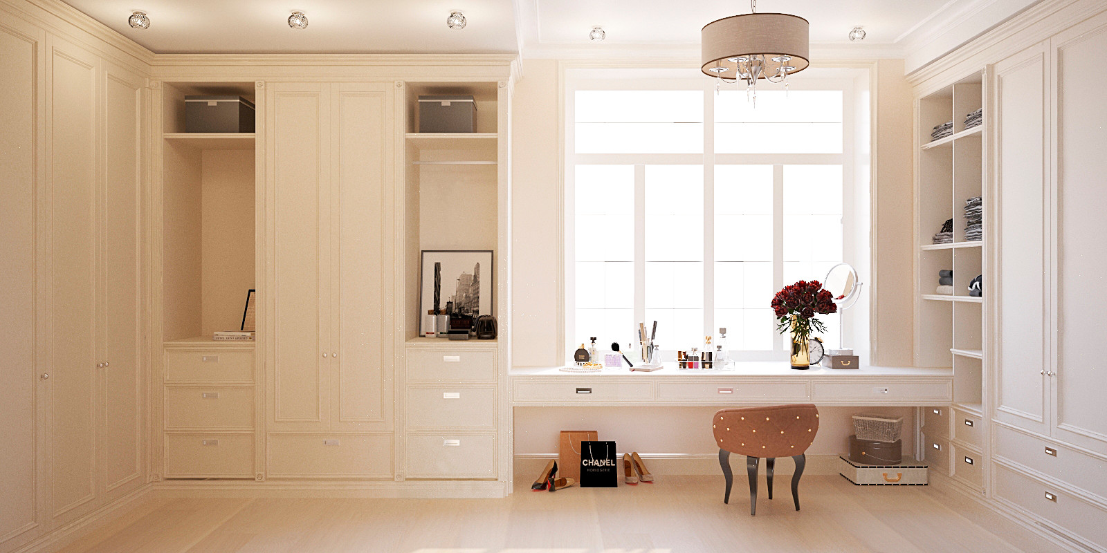 Второй этаж загородного дома, пространство спален в доме, 2020 г.