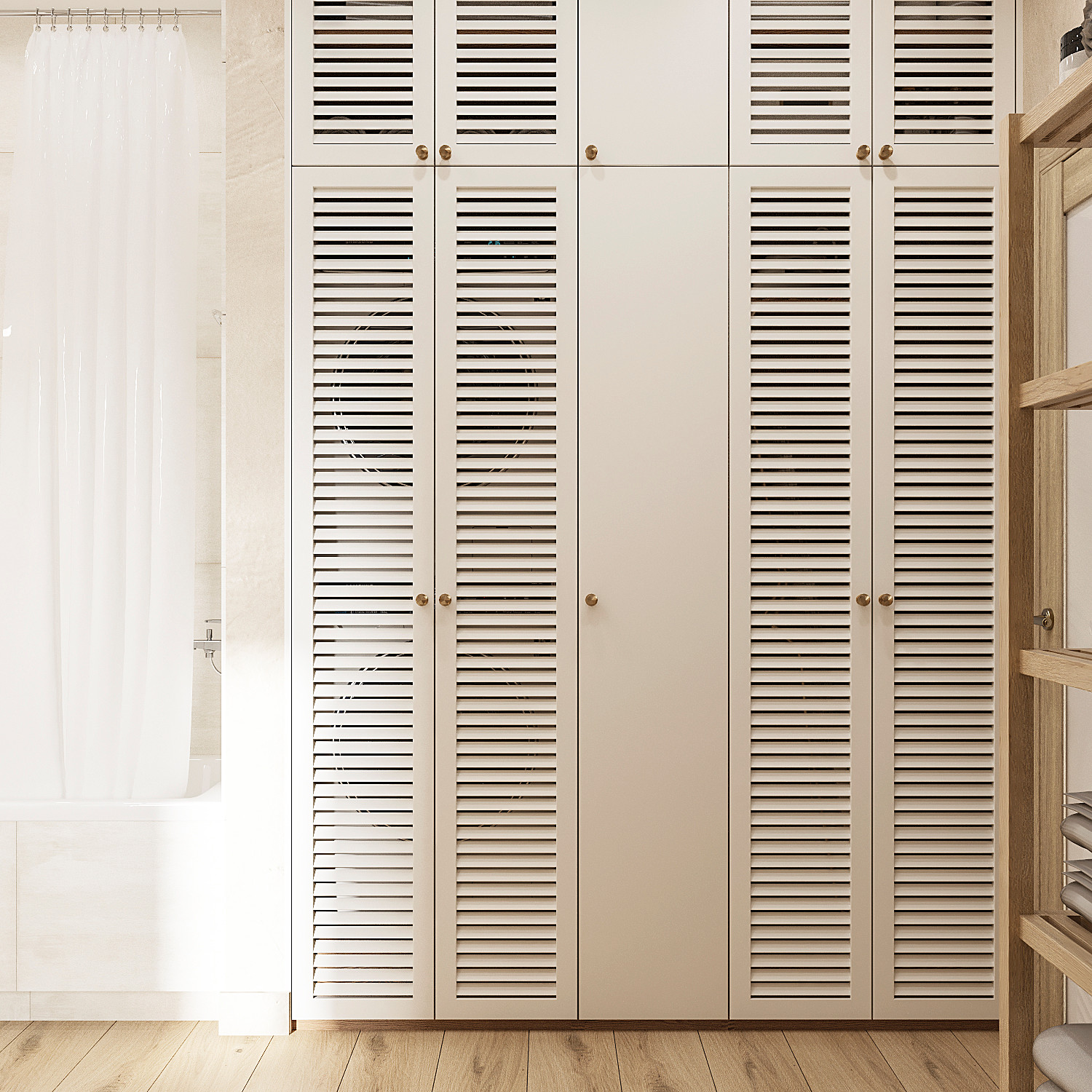 Четырех-комнатная квартира в светлых тонах.