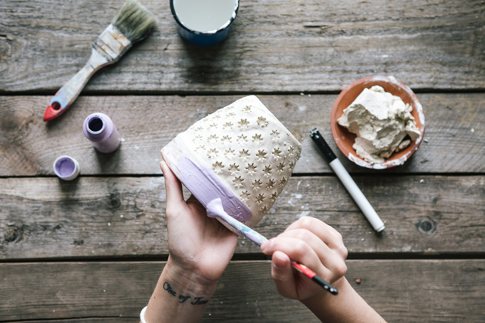 DIY: Горшки из глины с неожиданным декором