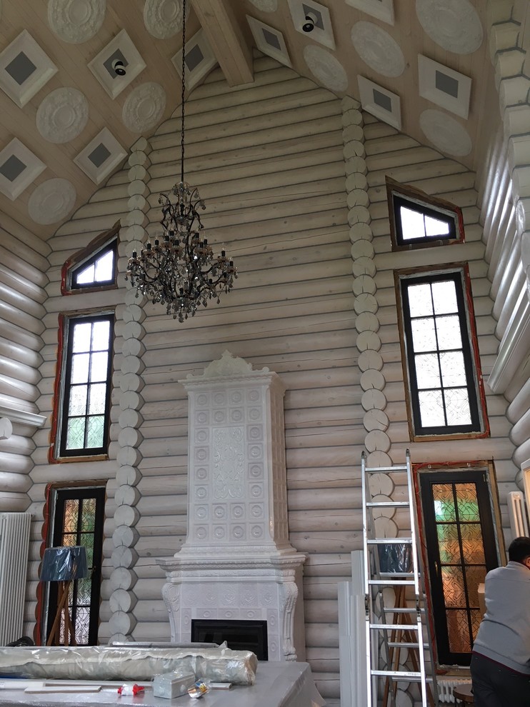 Витражи Реалистик в окнах загородного дома