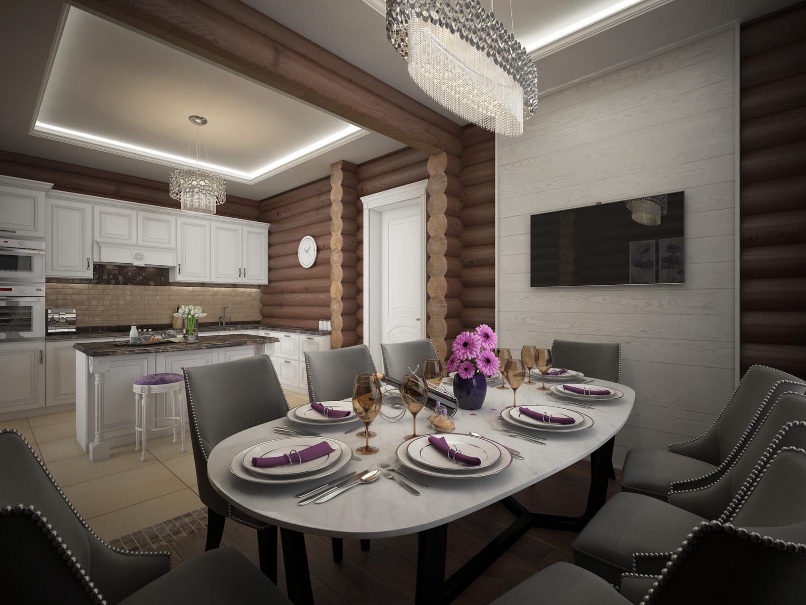 Интерьеры деревянного дома под Минском