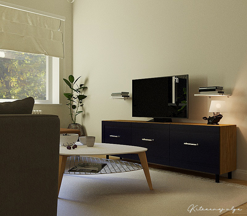 Обложка проекта: Визуализация гостиной в Скандинавском стиле