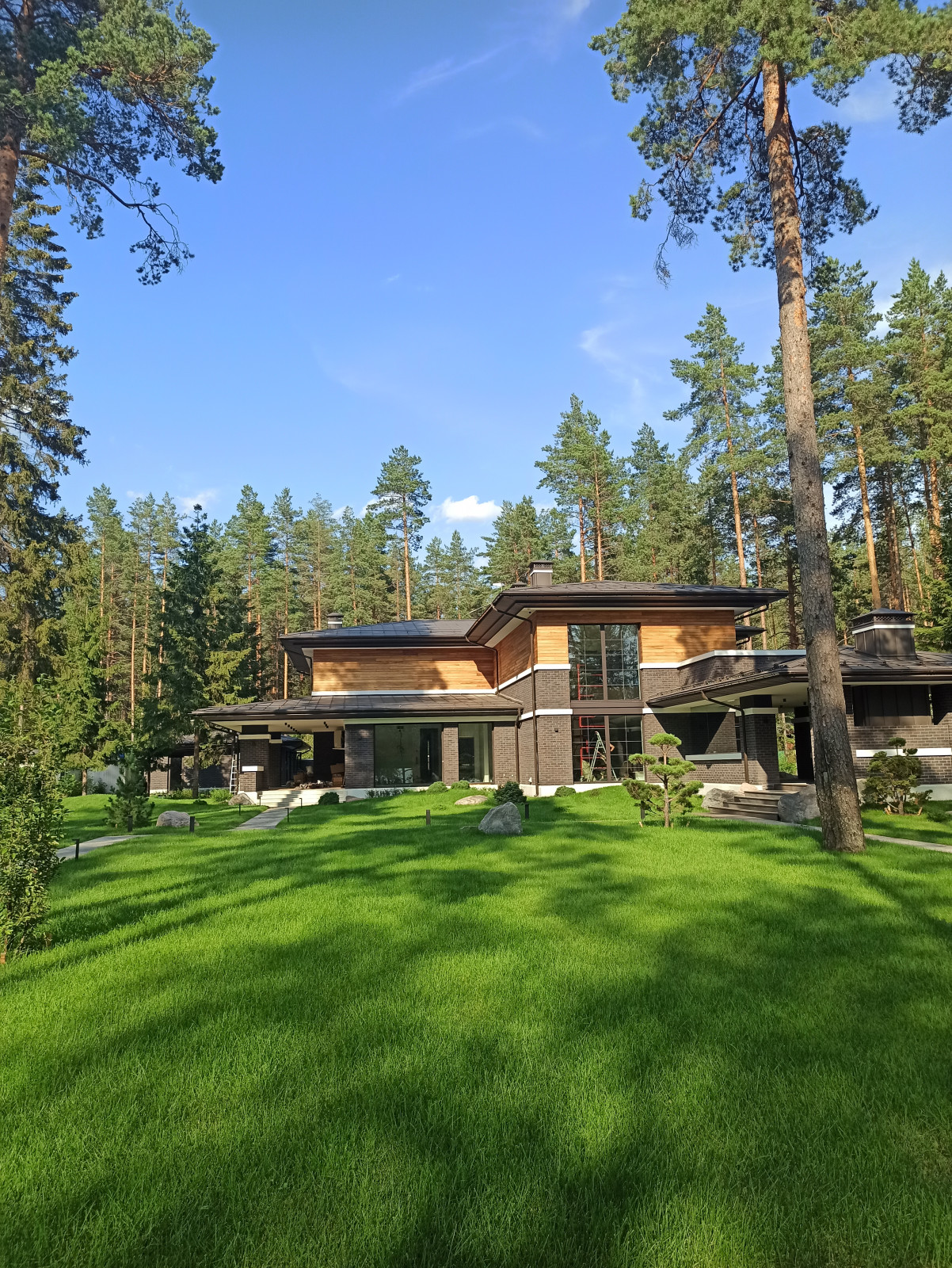 Ландшафт для дома в стиле Райта