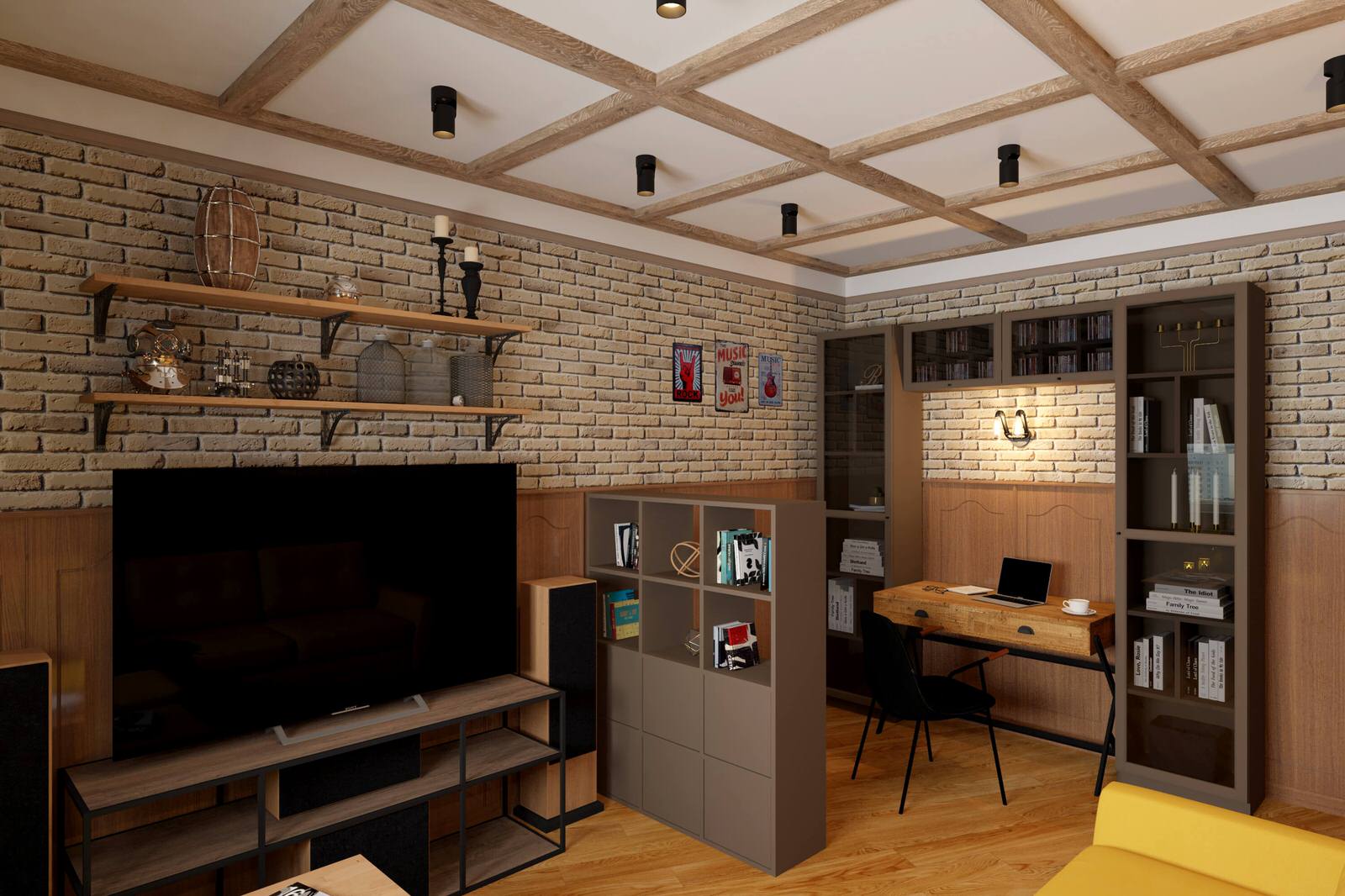 Трехкомнатная квартира 75м2 в стиле лофт, в доме серии П-3