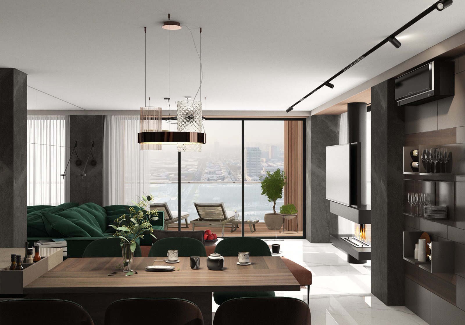 Современный хай тек. Пентхаус в Городе К.