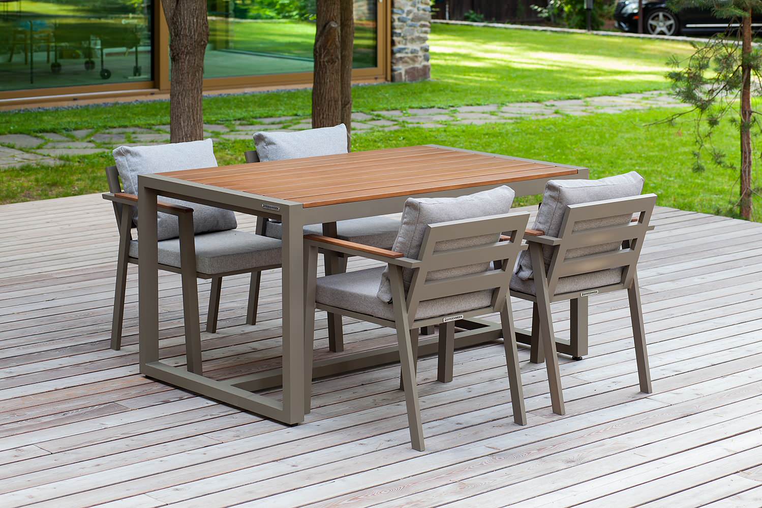 SANTORINI стол и 4 стула, цвет PECAN