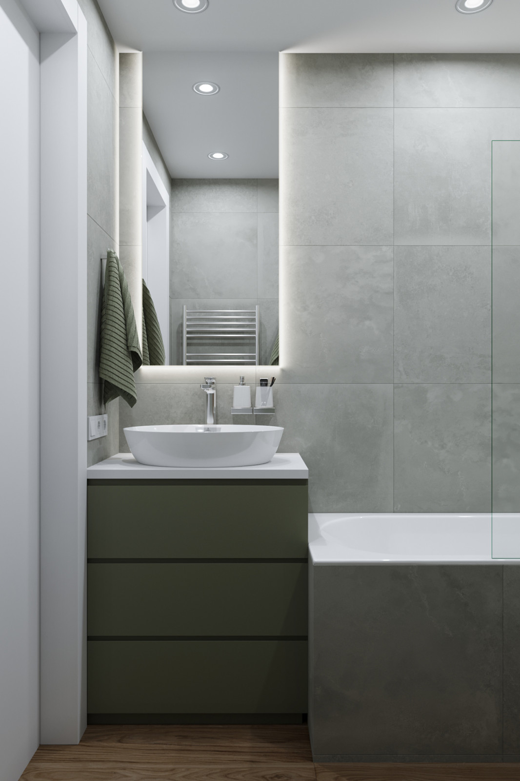 ЖК Серебряный парк, современный интерьер с элементами Эко-стиля