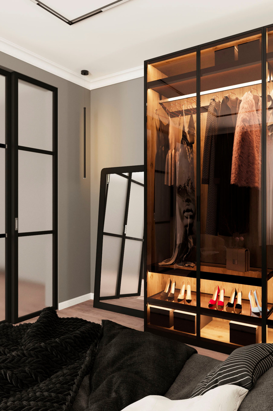 Спальня для загородного дома в современном стиле