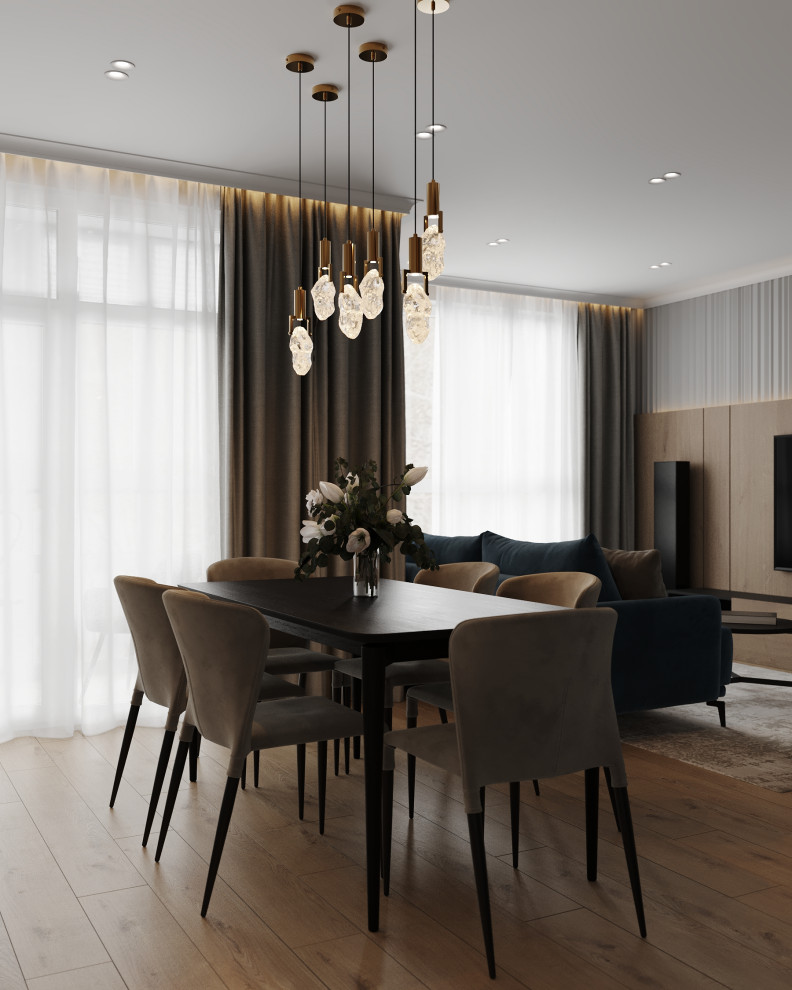 Обложка проекта: Кухня-гостиная (ЖК "Илмари", четырехкомнатная квартира, Пенза)