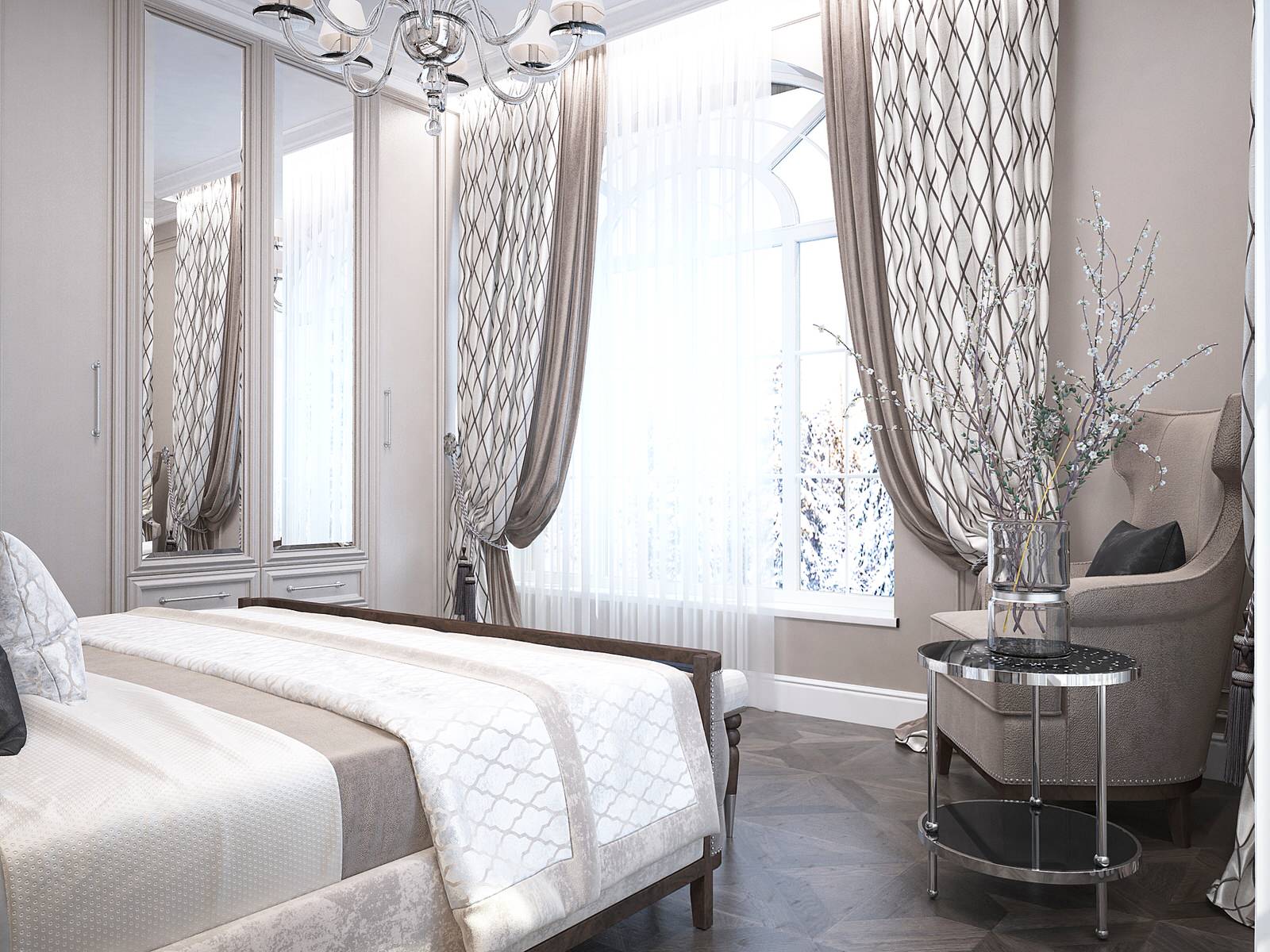 Гостевая спальня в доме с видом на Волгу