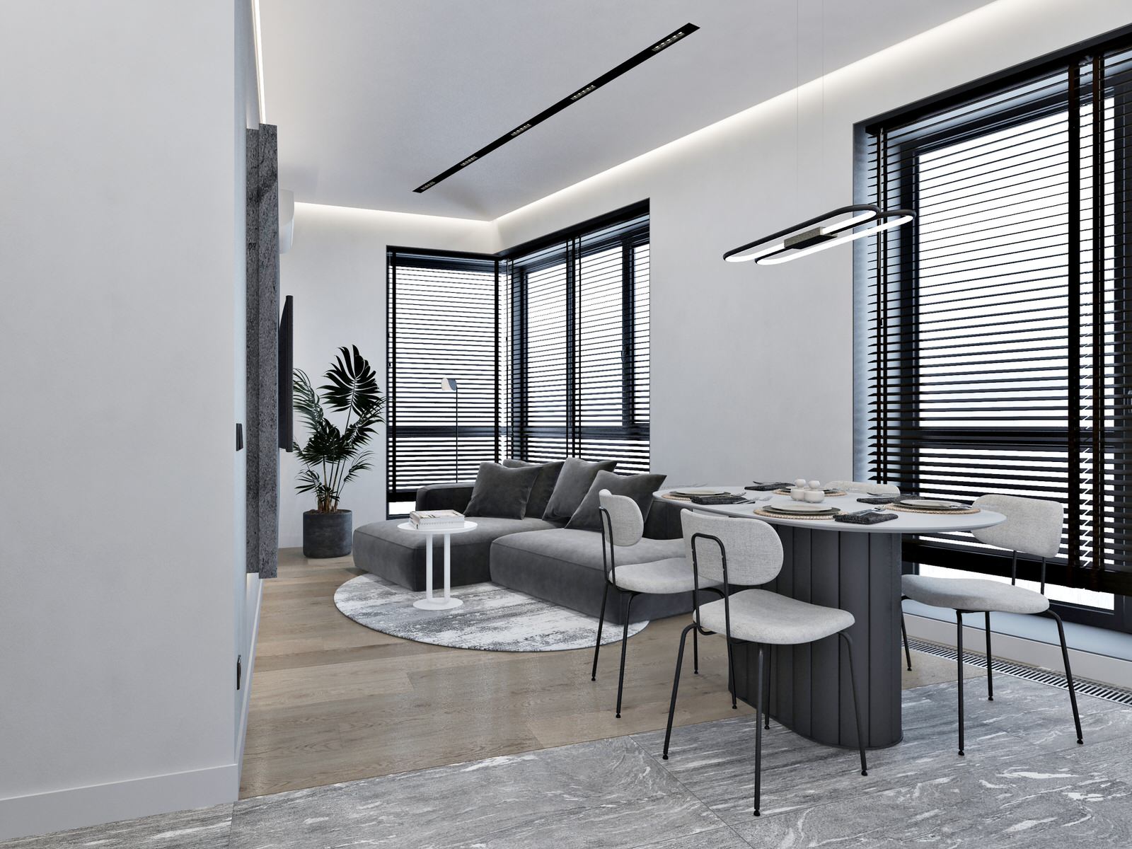 Минимализм для молодой семьи в ЖК Wellton Towers, г. Москва