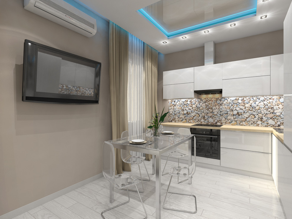 Кухня-студия в ЖК "Серебряный Берег"