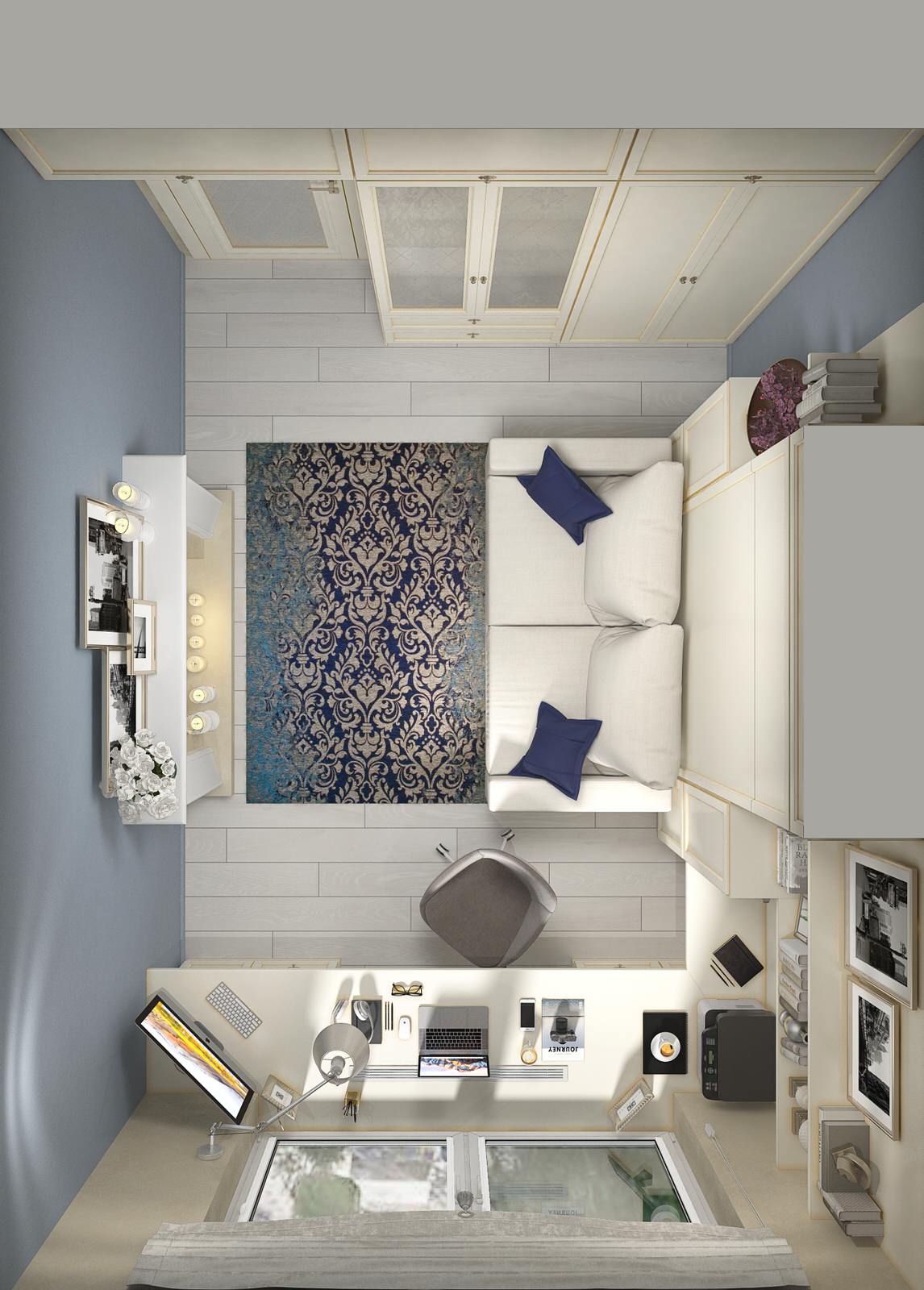 Кабинет для папы - спальня для для дочери