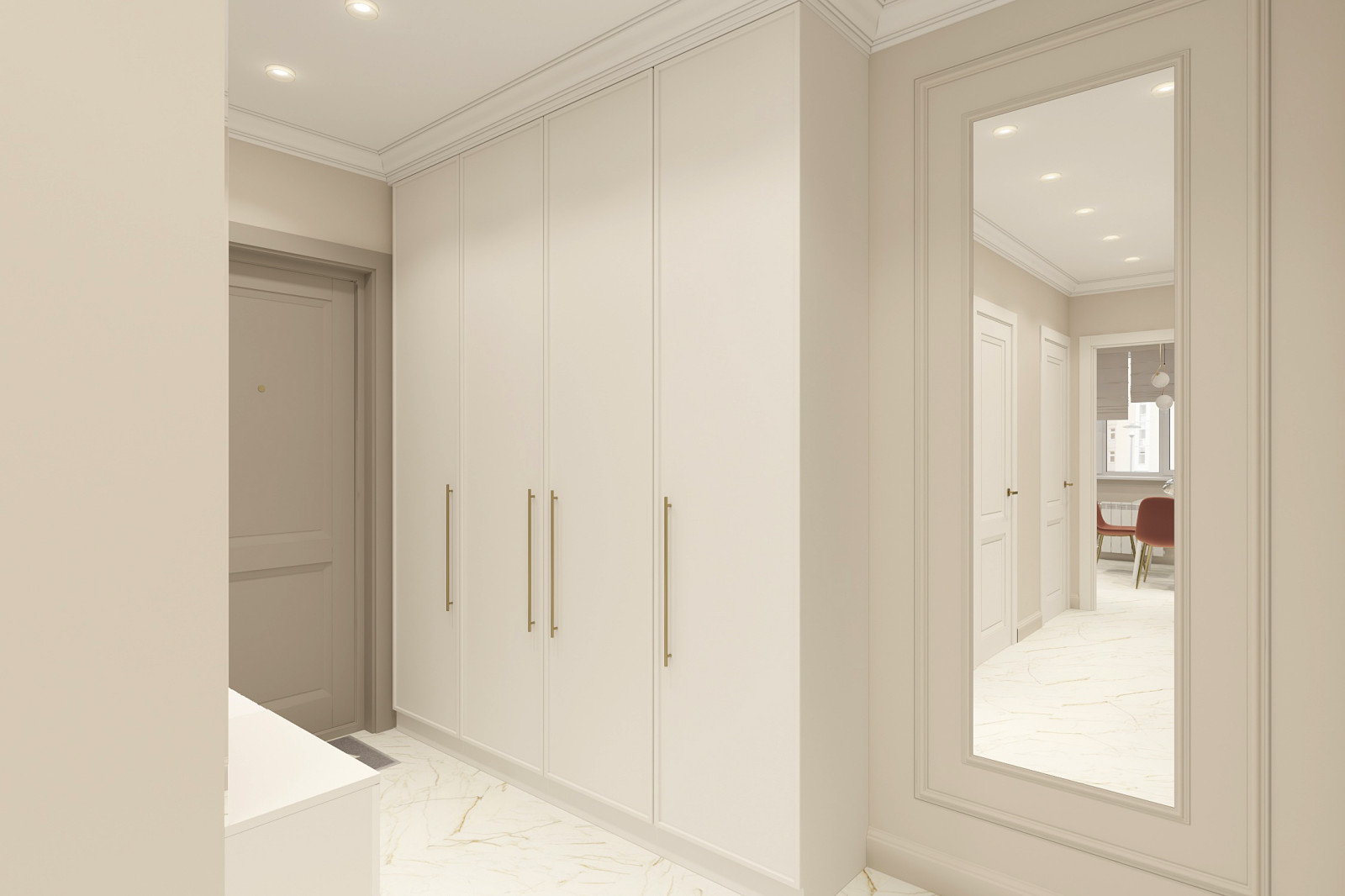 Двухкомнатная квартира 56 кв. м. в стиле неоклассика, в доме серии П-44Т