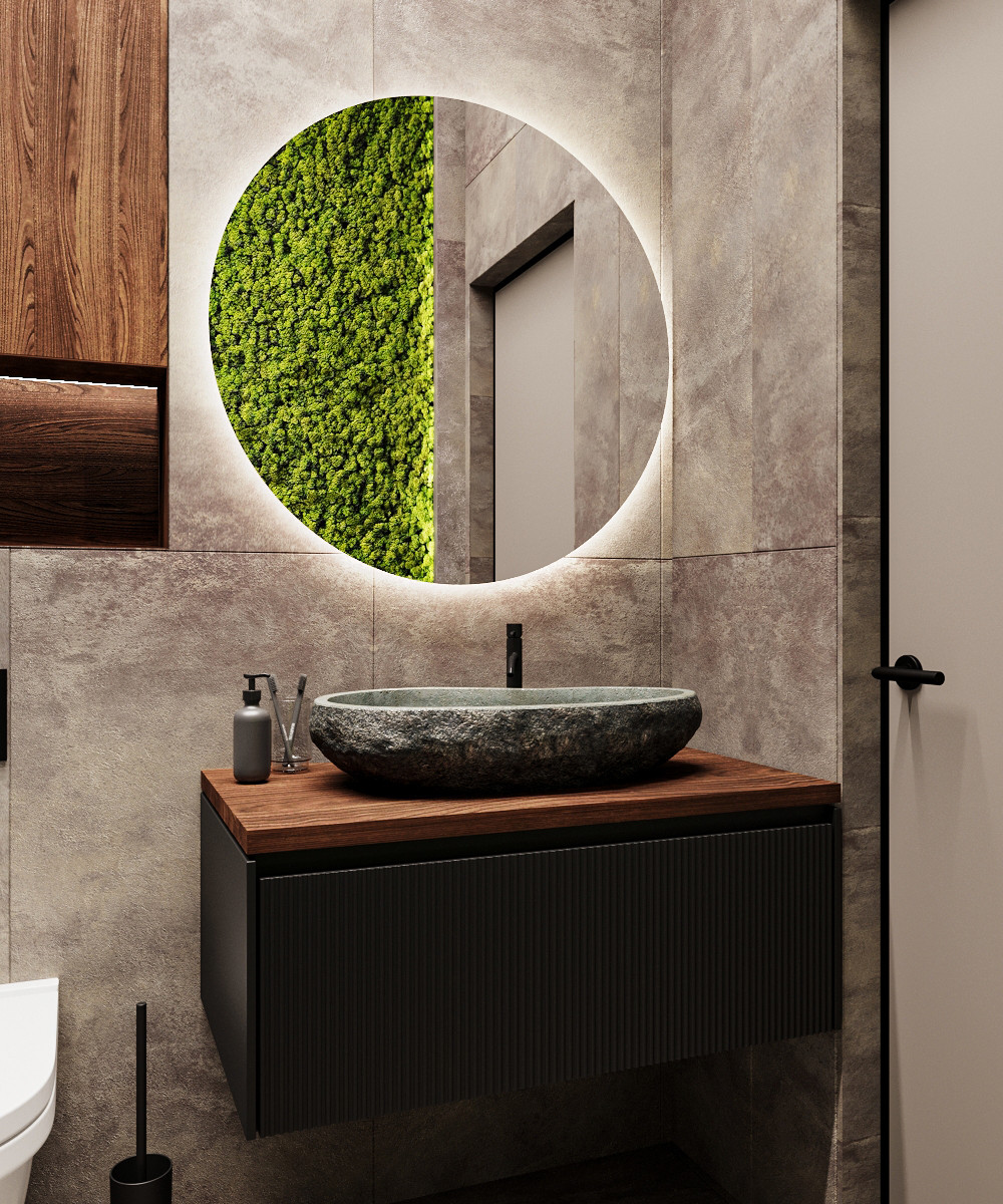 Современные оттенки серого и уютного дерева)