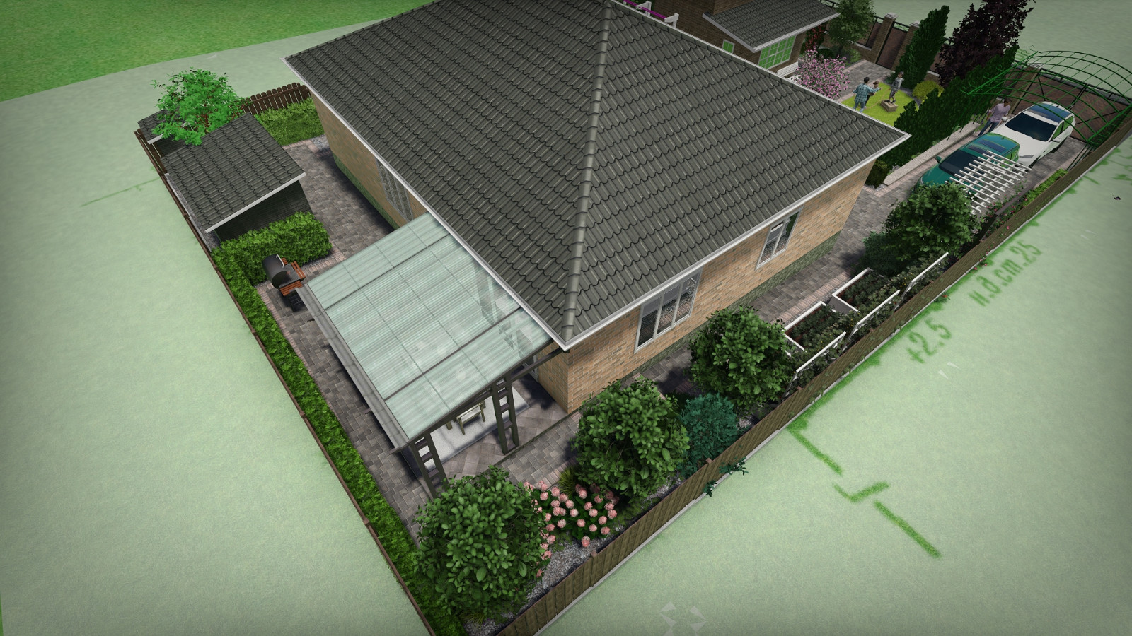 Ландшафтный проект с террасированием участка