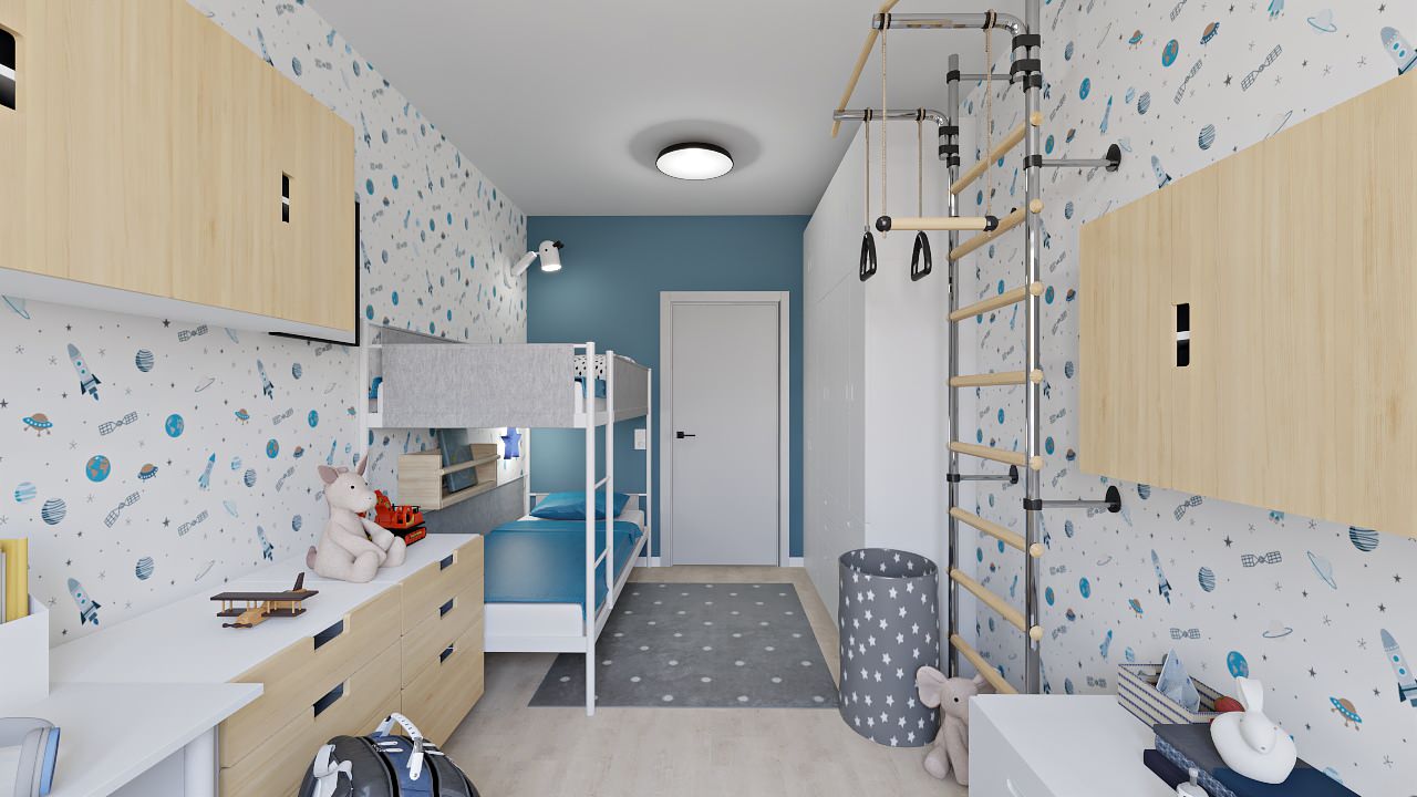 Двушка для семьи с двумя детьми, в которой жизнь кипит