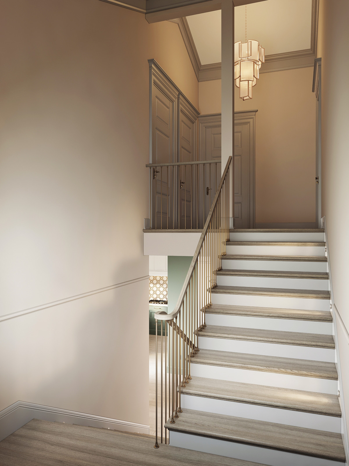 Рабочий проект Дом 200 квм. - Американский стиль. Работа над кухней-гостиной