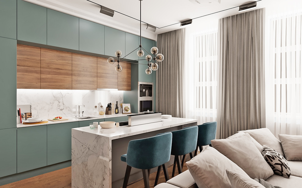 Дизайн интерьера кухни-гостиной