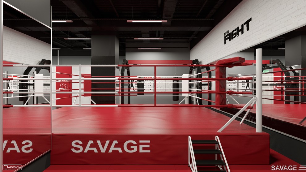Зал бокса и единоборств фитнес клуба SAVAGE