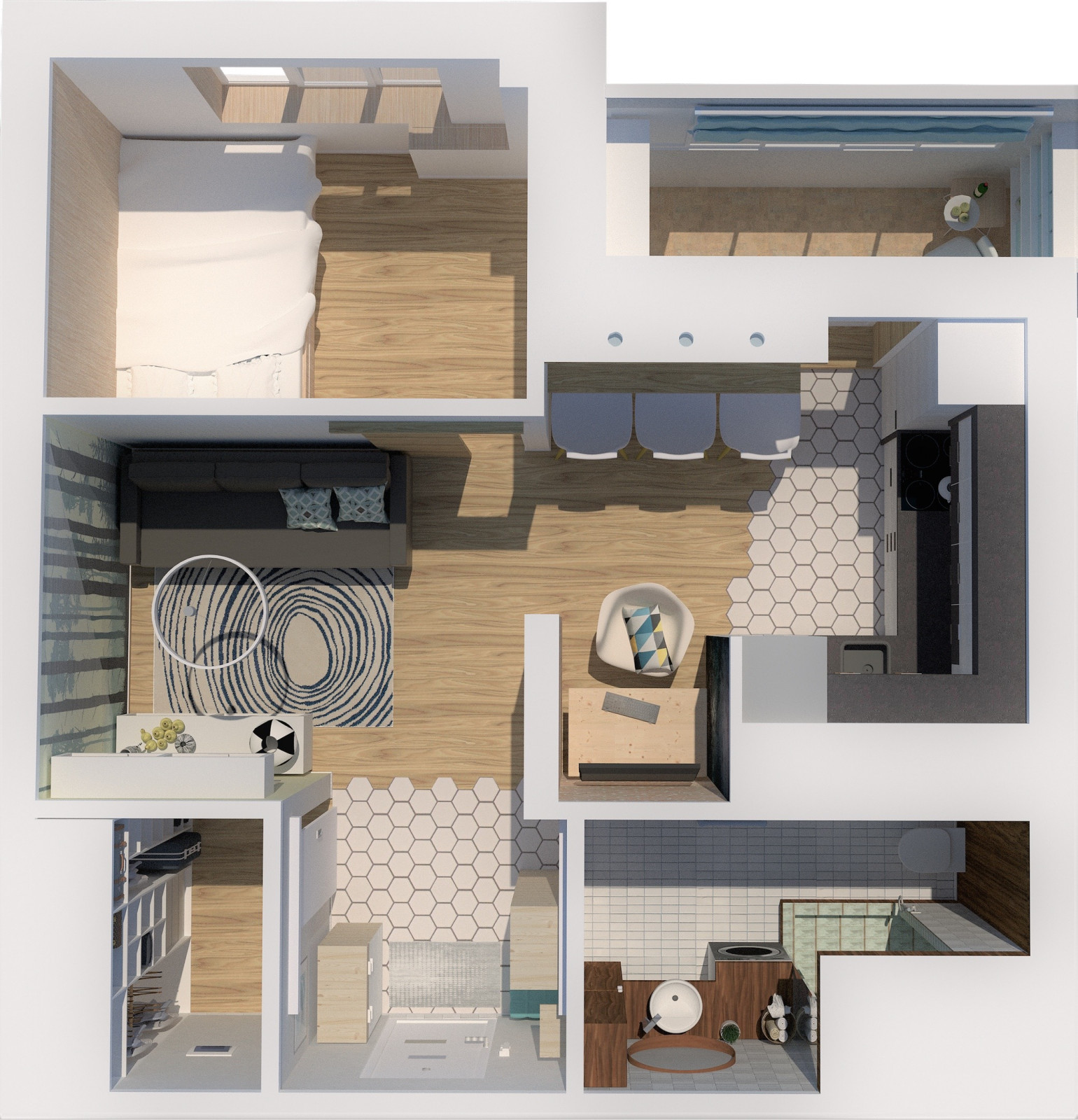 Обложка проекта: Квартира 64кв.м.