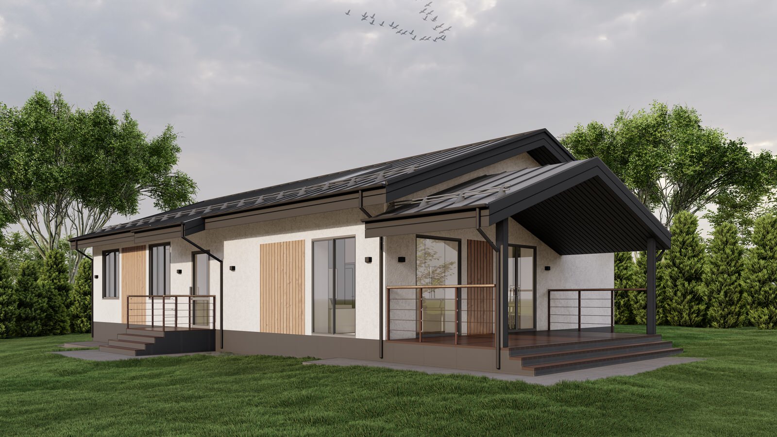 Двухэтажный дом на узком участке