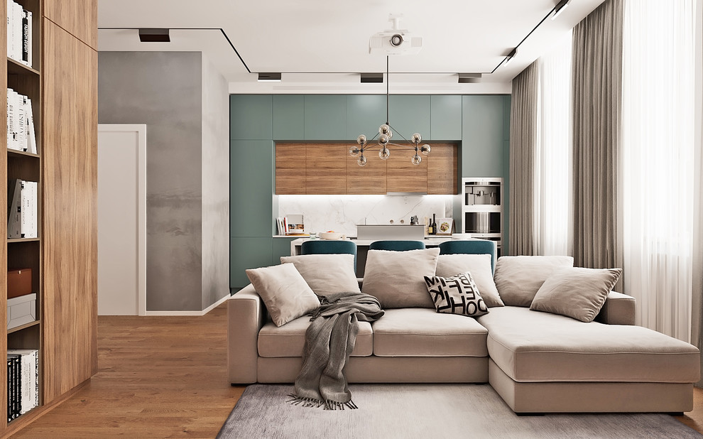 Дизайн интерьера кухни-гостиной