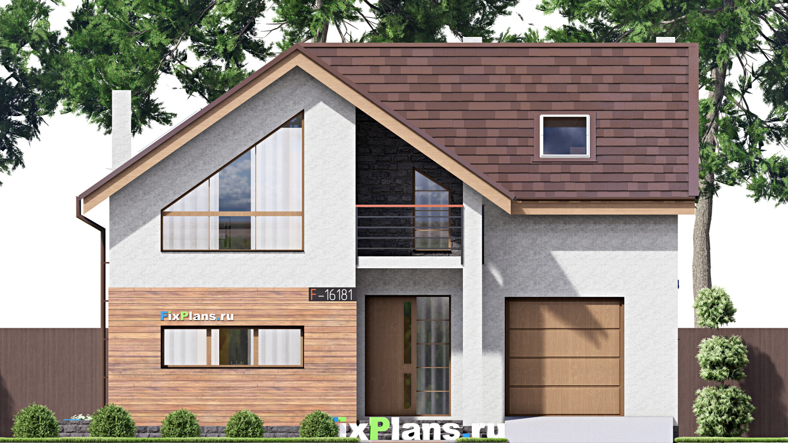 Проект дома с мансардой 13х15 м S233м2 F-16181