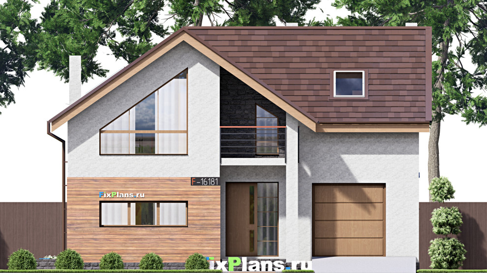 Проект дома с мансардой 13х15 м S233м2 F-16181