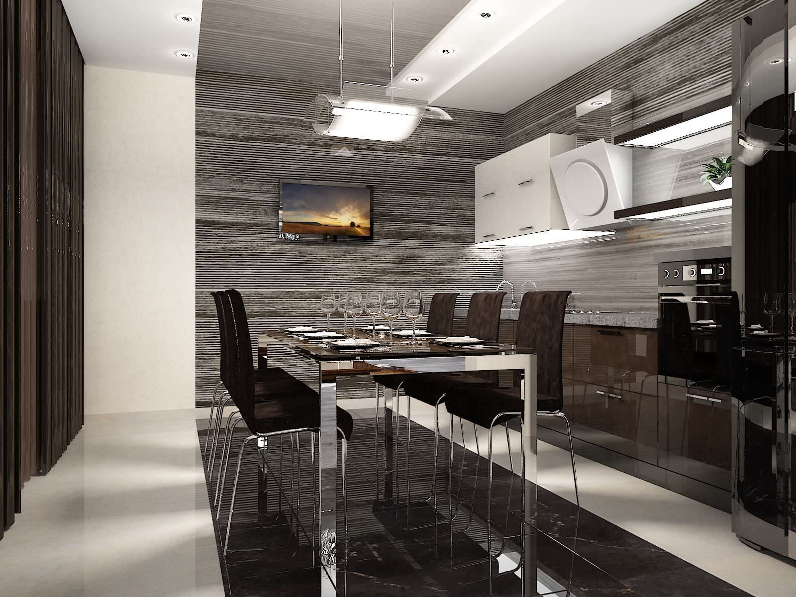 Монохромный интерьер.