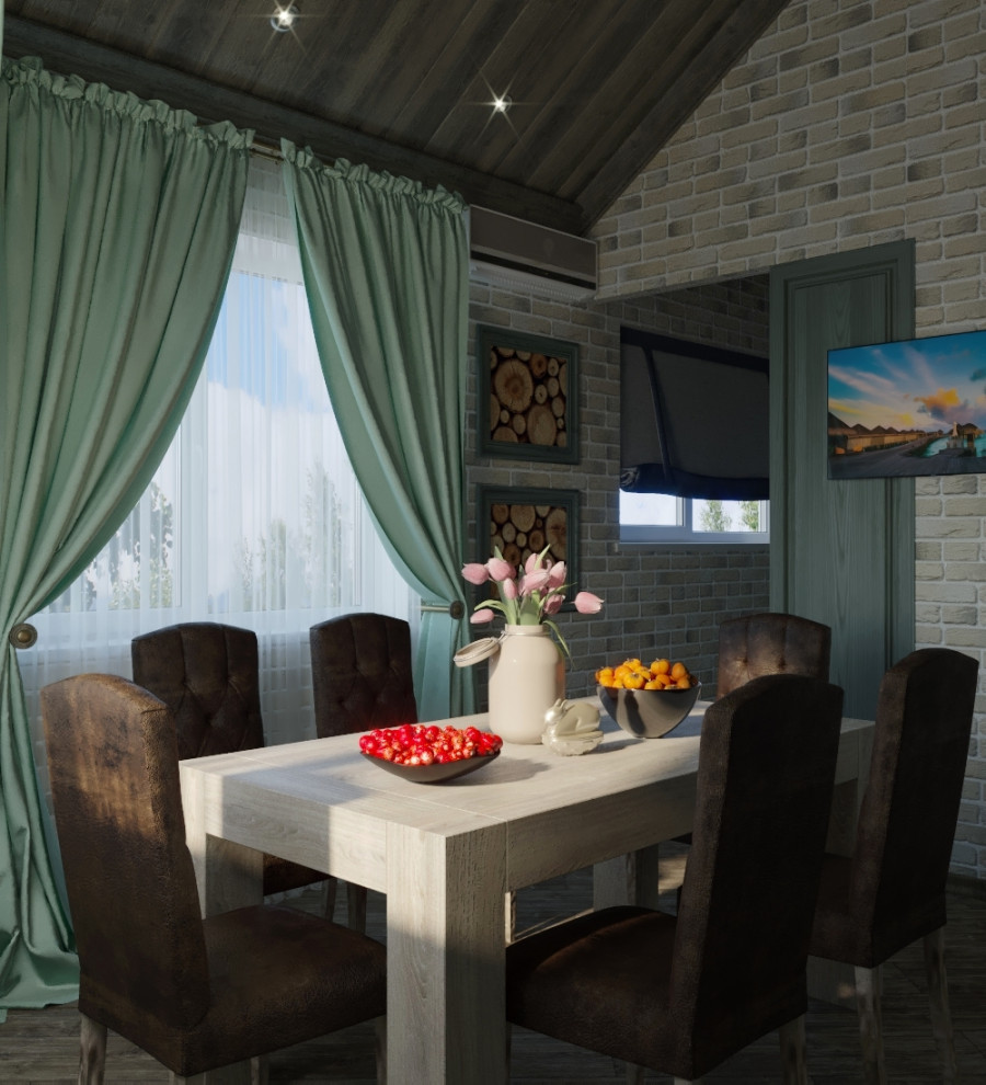 Дизайн-проект домика для отдыха с бассейном