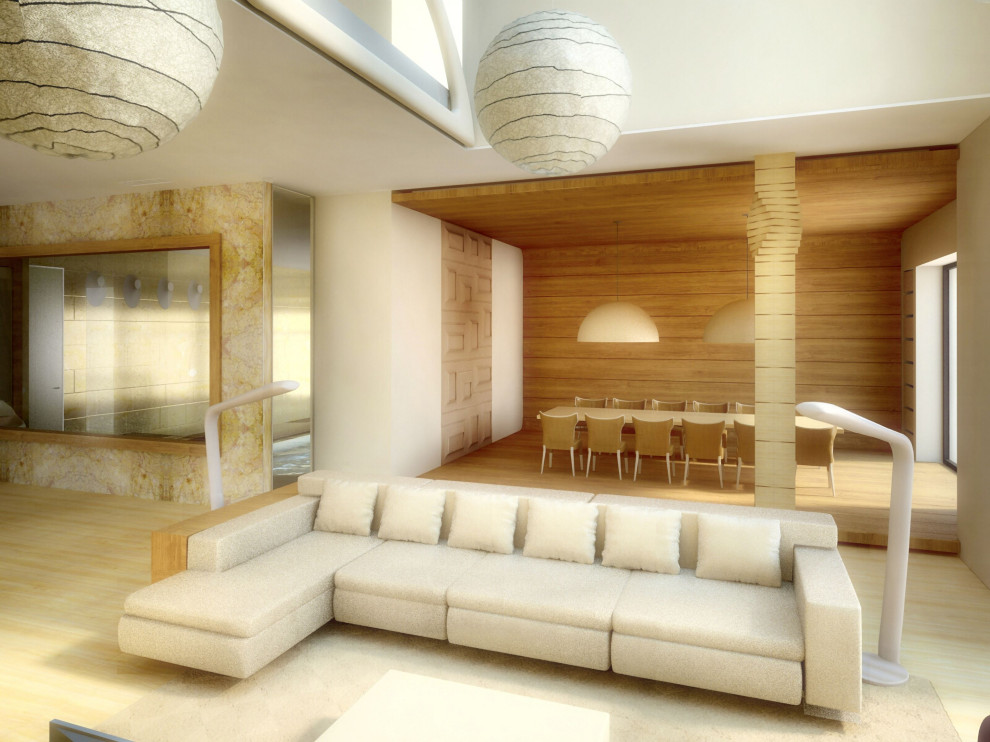 House in a pine forest - the 3D view