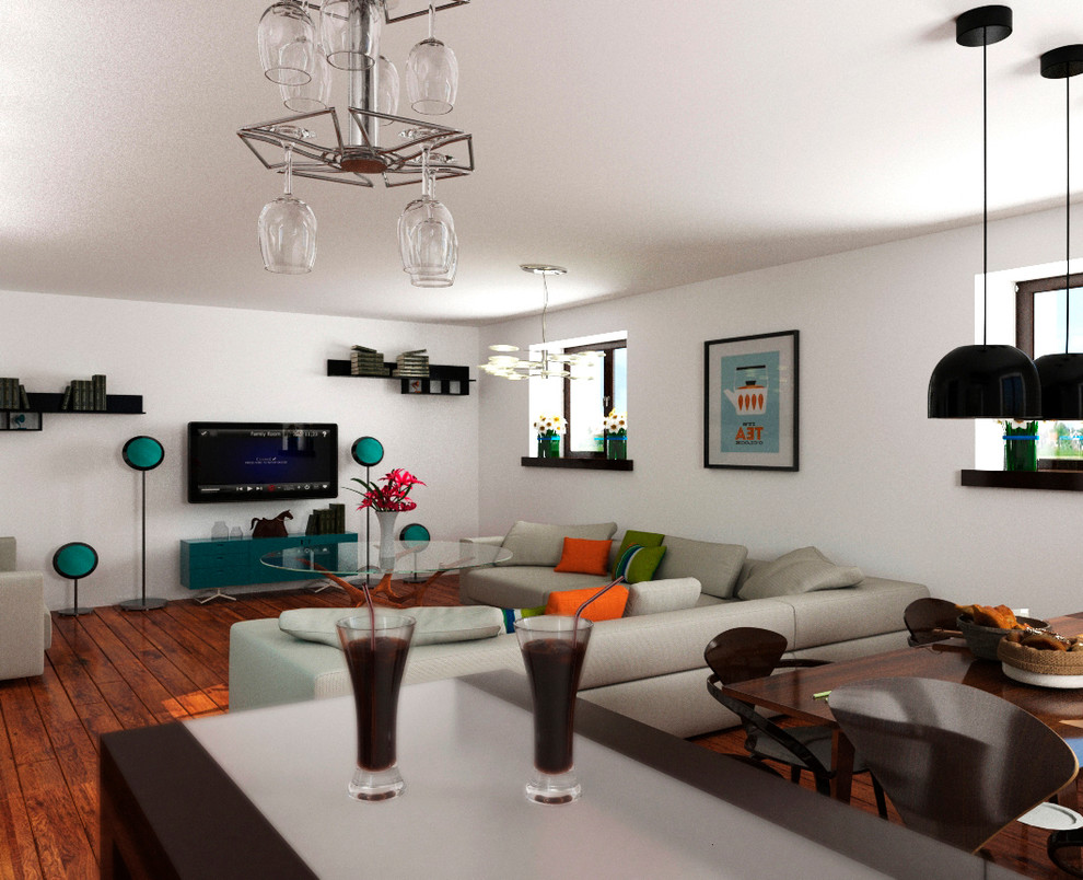 3d visuals living+kitchen/3д визуализация гостиной + кухни