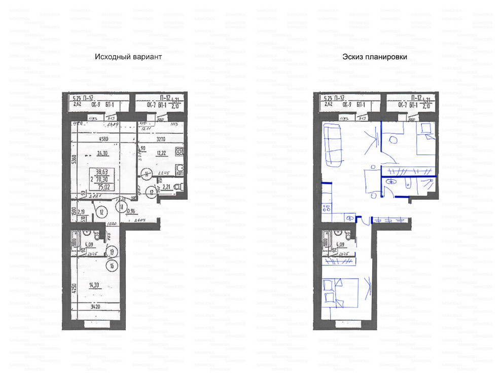 Идеи перепланировки для двухкомнатных квартир