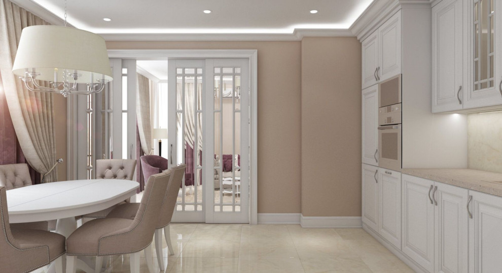 Дизайн интерьера квартиры в светлых тонах в ЖК ''Фили Сити''