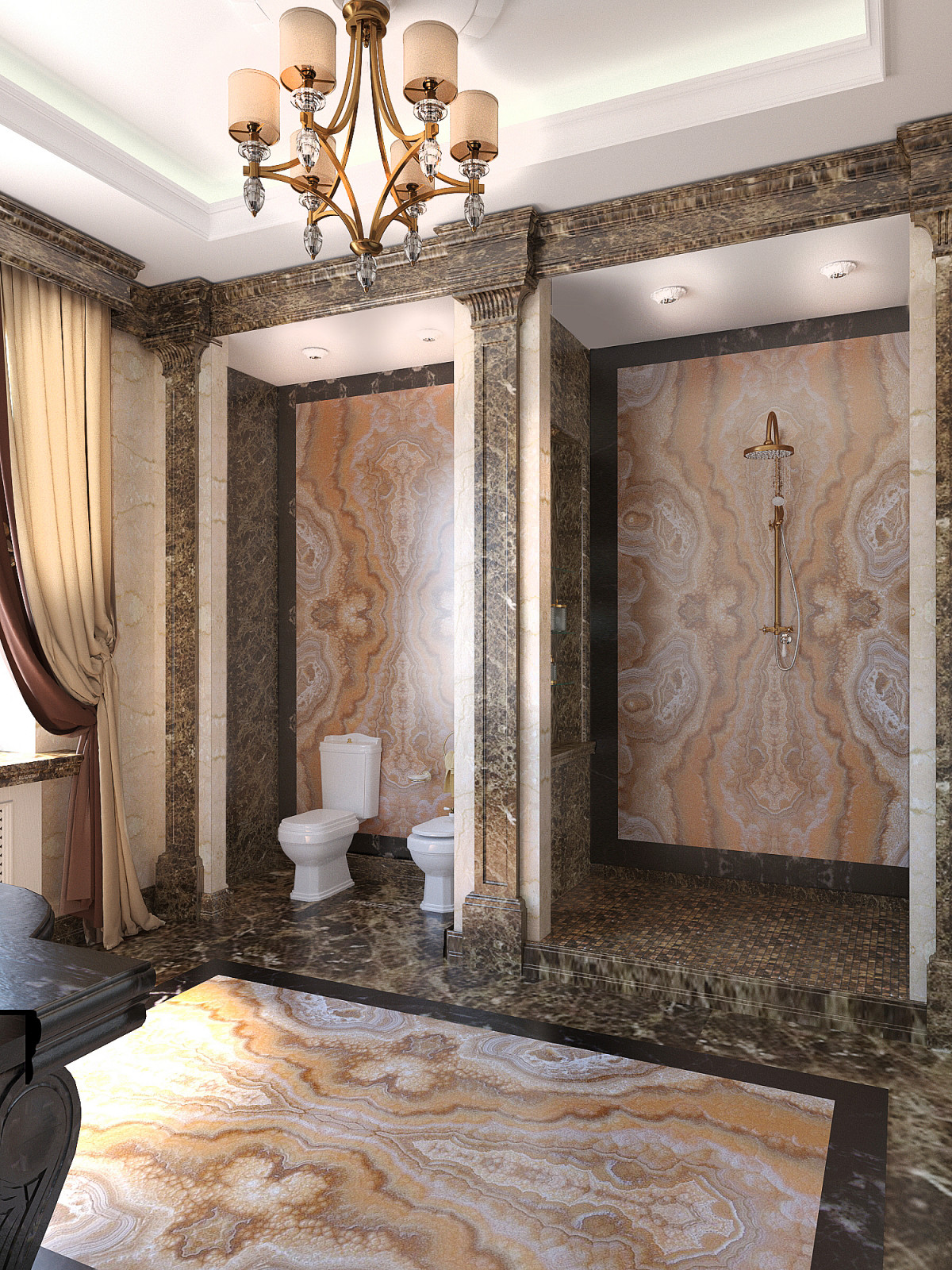 Санузел мужской при спальне хозяев.