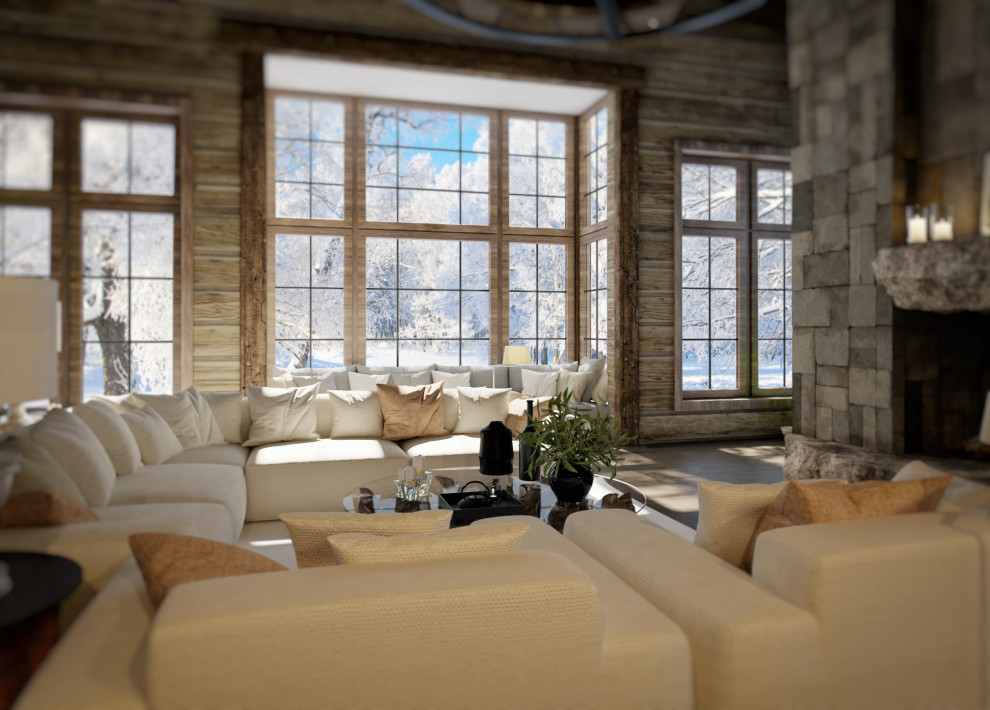 Интерьер деревянного дома.