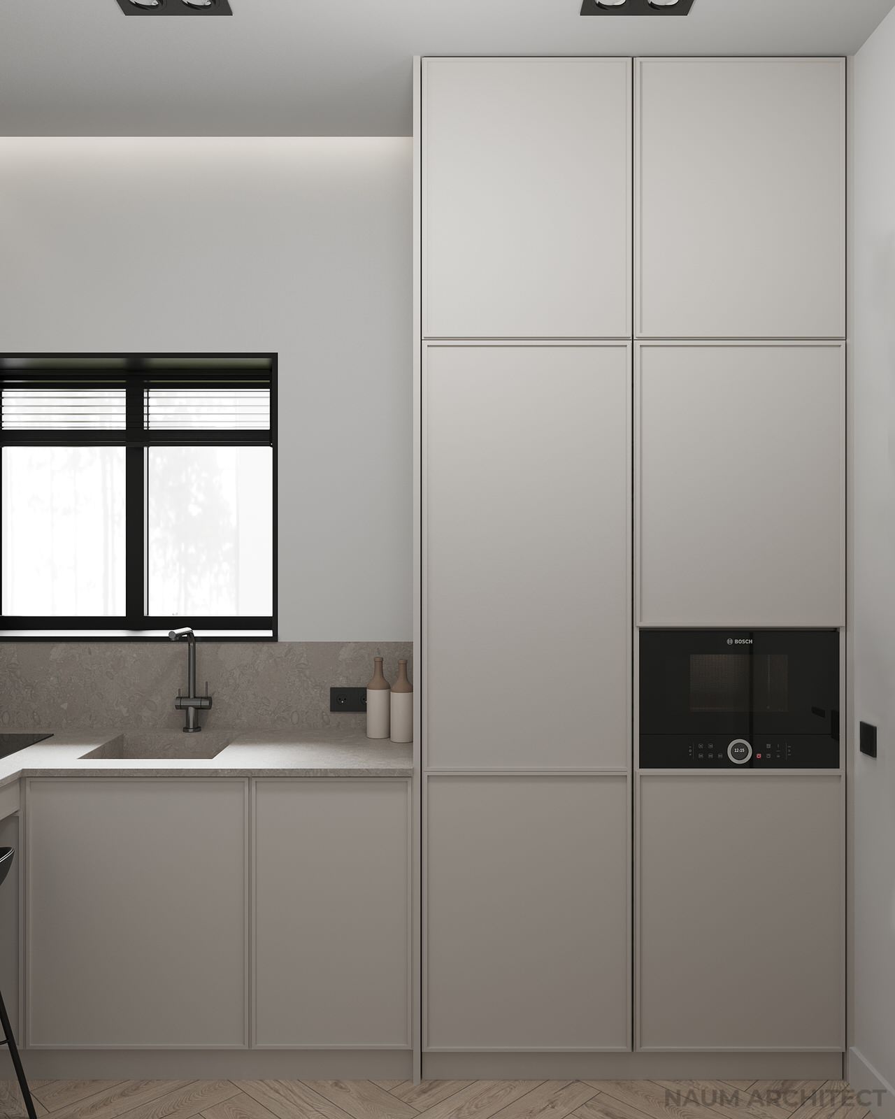 Кухня 5,6 м² при террасе в частном доме